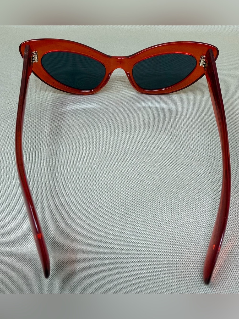 Vintage 1980s Red Cat Eye Sunglasses Made in Korea Retro - Picture 5 of 11